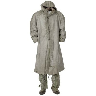 Poolse NBC/CBRN protective rubber coverall set 2-delig met draagtas, grijs