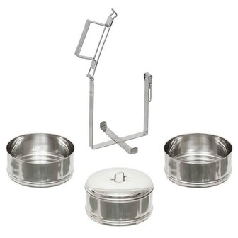 Bo&icirc;te alimentaire Fox outdoor, 3 parties, acier inoxydable