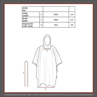 MFH Poncho, Rip Stop, coyote tan, 144 x 223 cm
