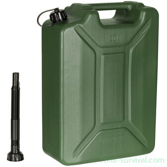 Jerrican en plastique MFH 20L homologu&eacute; UN, empilable, vert olive