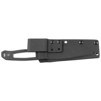 Fox outdoor Scorpion Survival mes met G-10 handvat en vuursteen, Kydex schede, zwart/grijs
