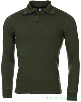 ​​​​​​​Maillot de corps thermique &agrave; manches longues arm&eacute;e NL, Unisex, M&eacute;rinos, vert olive