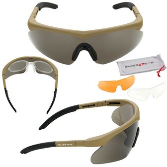 SwissEye Raptor scherfwerende veiligheidsbril STANAG 2920, coyote tan