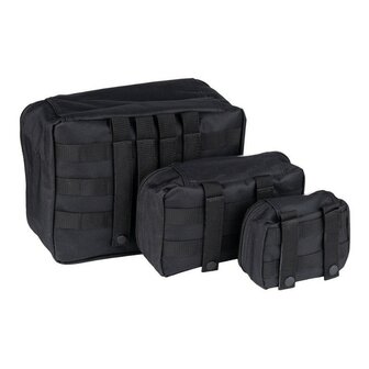 101 Inc Packing Cubes organizers transparant, set van 3 stuks, zwart