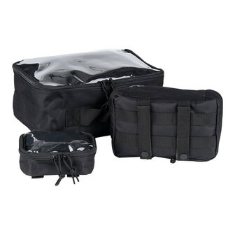 101 Inc Packing Cubes organizers transparant, set van 3 stuks, zwart