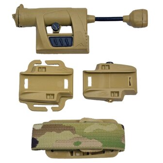Princeton Tec MPLS  tactische LED hoofdlamp / helmlamp 3-kleuren + IR, coyote tan
