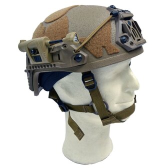 Princeton Tec MPLS  tactische LED hoofdlamp / helmlamp 3-kleuren + IR, coyote tan
