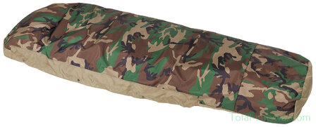 Syst&egrave;me de sac de couchage modulaire MFH GI Housse de sac de couchage stratifi&eacute;e &agrave; 3 couches, respirante, hydrofuge, woodland camo