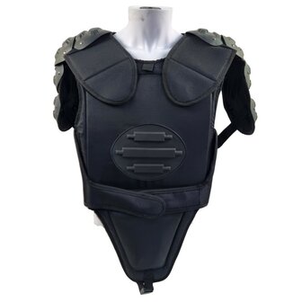 Magforce Riot Gear slagwerend vest met kruis en bovenarm beschermers, zwart