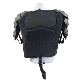 Magforce Riot Gear slagwerend vest met kruis en bovenarm beschermers, zwart