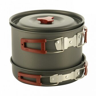 M-Tac batterie de cuisine compacte pour 4 &agrave; 5 personnes, en aluminium