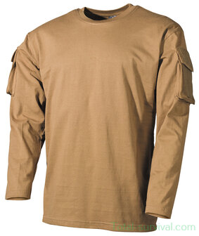 MFH US Langarmhemd mit &Auml;rmeltaschen, coyote tan