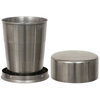 MFH-Becher 150 ml, faltbar, Edelstahl, mit Beutel