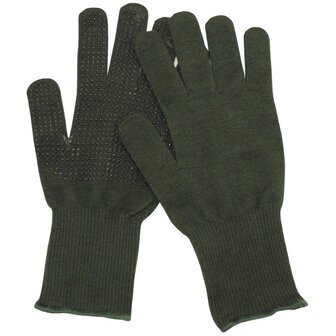 Bennet contact combat dotted gloves, Nomex III Aramide FKNX13/G/PD/KW, legergroen