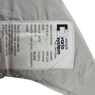 Mehler Vario System ballistische body armour bostbescherming met inserts, zwart