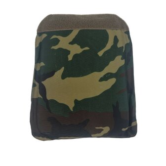 Italiaanse Kevlar composite body armour plaat compact met tas, woodland camo