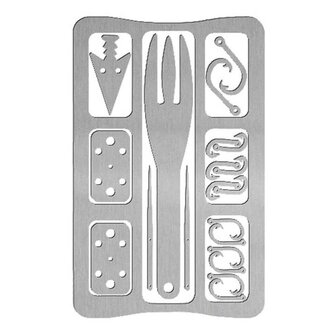 PSK EDC survival kaarten set 4-delig met tas, RVS
