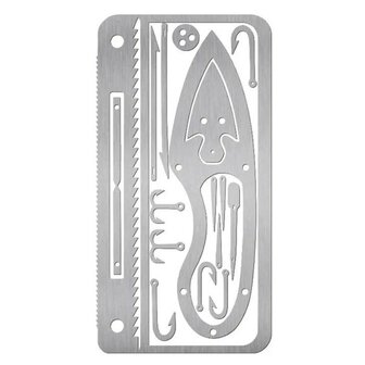 PSK EDC survival kaarten set 4-delig met tas, RVS