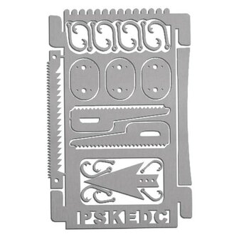 PSK EDC survival kaarten set 4-delig met tas, RVS