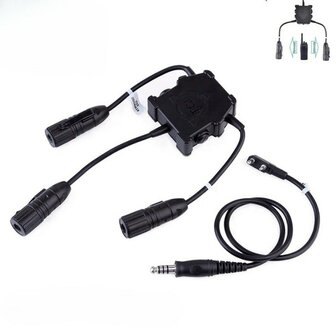 WADSN R3 Kenwood / Nato jack dual TCI PTT headset adapter  2-pens aansluiting