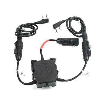 WADSN R3 Kenwood / Nato jack dual TCI PTT headset adapter  2-pens aansluiting