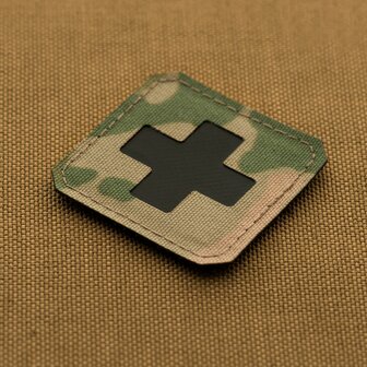 M-Tac Patch Medic Cross Laser Cut, 45 x 45 mm, Multicam / Zwart