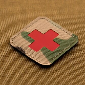 M-Tac Patch Medic Cross Laser Cut, 45 x 45 mm, Multicam / Rood