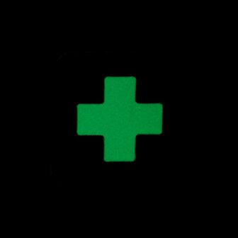 M-Tac Patch Medic Cross Laser Cut, 45 x 45 mm, GID Fluorescerend reflecterend, groen / wit