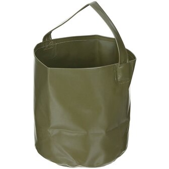 MFH Foldable bucket 10L, PVC, OD green