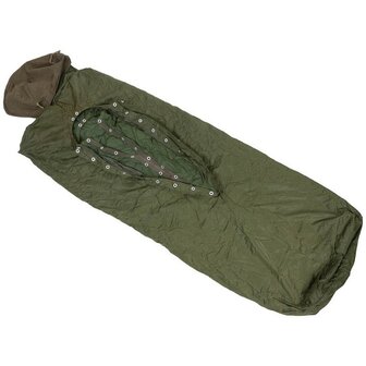 Hongaarse mummy slaapzak 2-delig met Bivvy hoes, legergroen