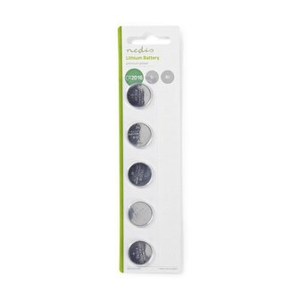 Nedis Lithium Knopfzellenbatterie CR2016 3 V DC, 5er-Pack