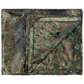 MFH Tarpaulin, 190T polyester, flecktarn, metal eyes, 200 x 300CM
