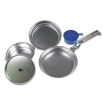 Mess kit / kookset aluminium (1-persoons), 5-delig