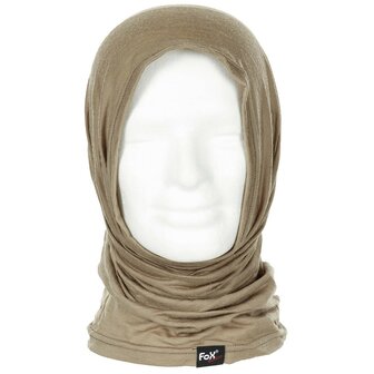 Fox outdoor Neck Gaiter, &quot;Merino Lite&quot;, coyote tan