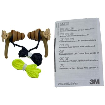3M Peltor CAE 4.1 Combat Arms Earplugs gehoorbescherming / oordopjes voor hergebruik met koord 