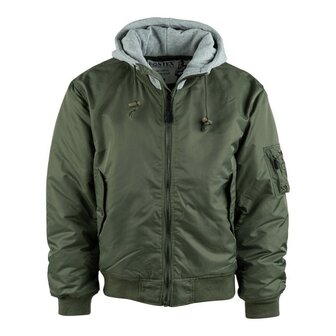 Fostex MA-1 hooded bomber jack, legergroen
