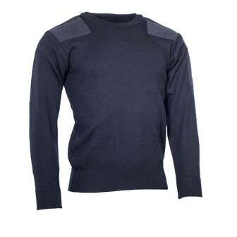 Niederl&auml;ndische Feuerwehr Kommandopullover aus 100% Wolle mit Rundhalsausschnitt, dunkelblau