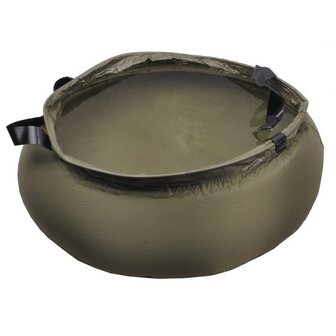 MFH opvouwbare emmer / waskom 10L PVC met draagtas, olijfgroen