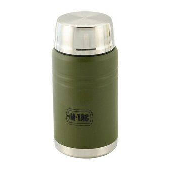 M-Tac thermosfles met lepel en beker 750 ml, RVS, legergroen