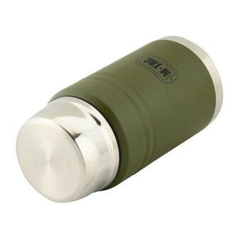 M-Tac thermosfles met lepel en beker 750 ml, RVS, legergroen