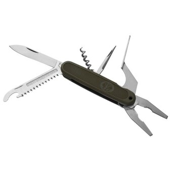 Multitool-Taschenmesser gr&uuml;n mit Etui, mit Zange