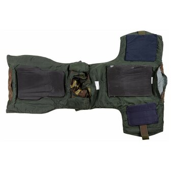 Italian AP95 body armor vest, with kevlar soft and hard armor fillers, full kit, Woodland camo
