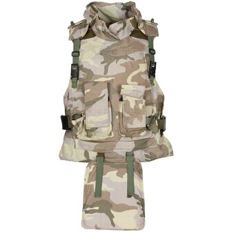 Italiaanse AP95 body armour vest, met kevlar soft en hard armour fillers, full kit, Desert DPM