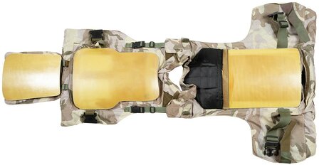 Italiaanse AP95 body armour vest, met kevlar soft en hard armour fillers, full kit, Desert DPM