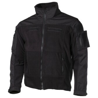 MFH Fleecejas &quot;Combat&quot;, Rip stop, zwart