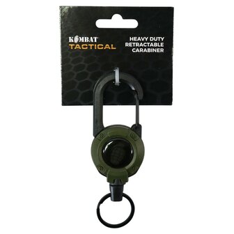 Kombat tactical uitschuifbare karabijnhaak met trekkoord, legergroen