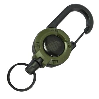 Kombat tactical uitschuifbare karabijnhaak met trekkoord, legergroen