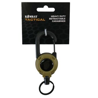 Kombat tactical uitschuifbare karabijnhaak met trekkoord, Coyote tan