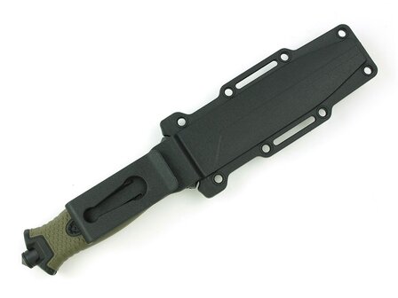 X-Treme Tactical Rescue couteau de terrain avec lame de scie et &eacute;tui en plastique, noir/vert