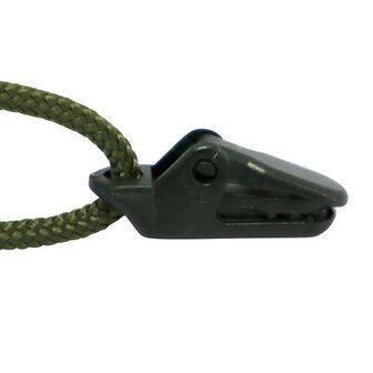 Kombat tactical paracord bevestigingsclips voor zeil/doek/tarp, set 10 stuks, zwart